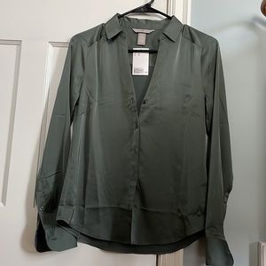 H&M silk button down